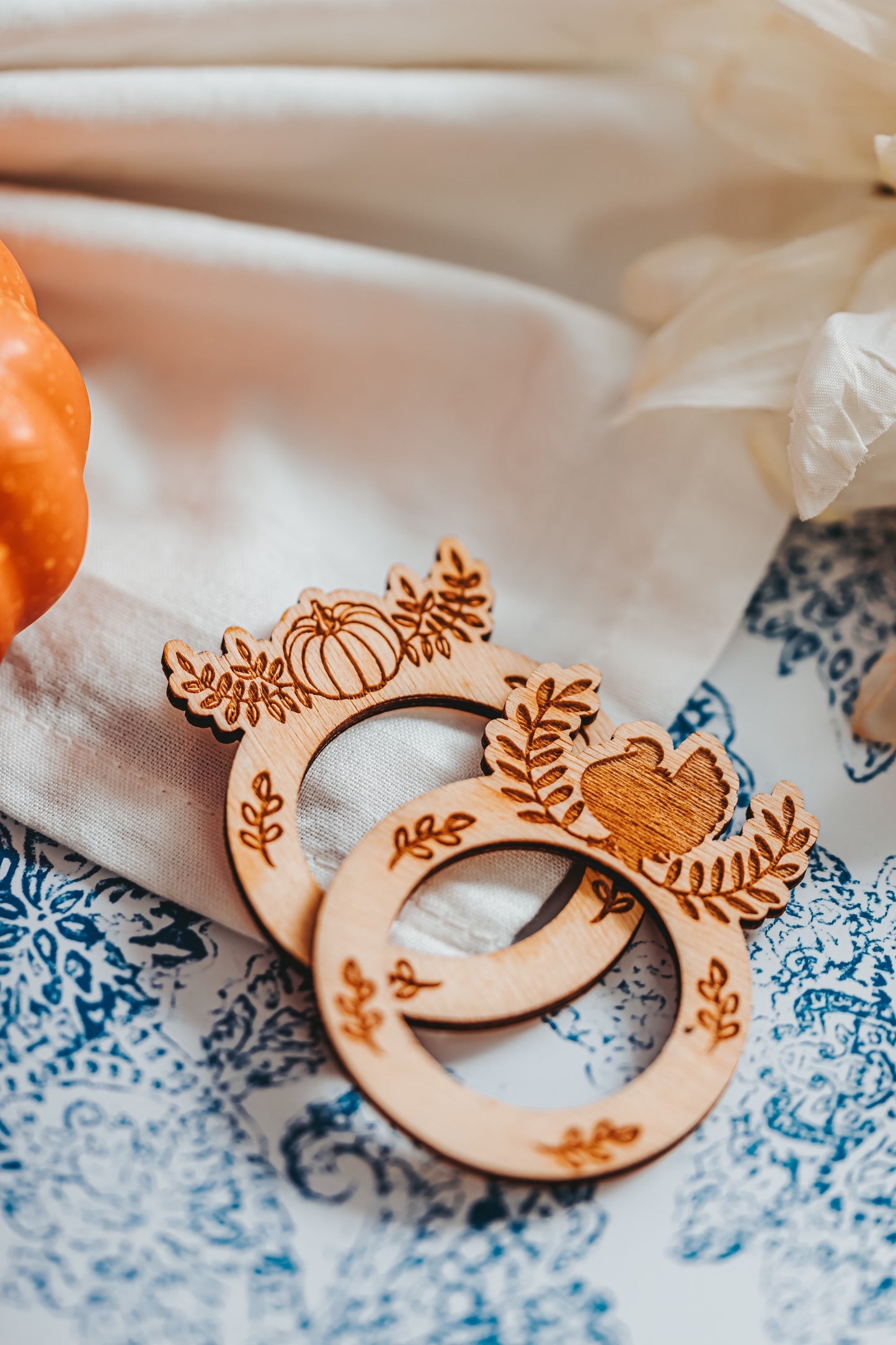 Thanksgiving Napkin Rings For Thanksgiving Dinner, Turkey Or Pumpkin Napkin Ring Table Setting Decorations For Friendsgiving Brunch