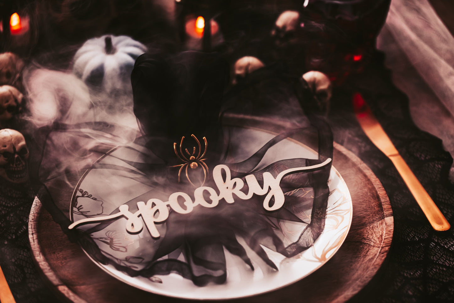 Halloween 10 Inch Place Cards For Halloween Dinner Party Decorations, Scary Halloween Place Card Decor For Spooky Dinner Party