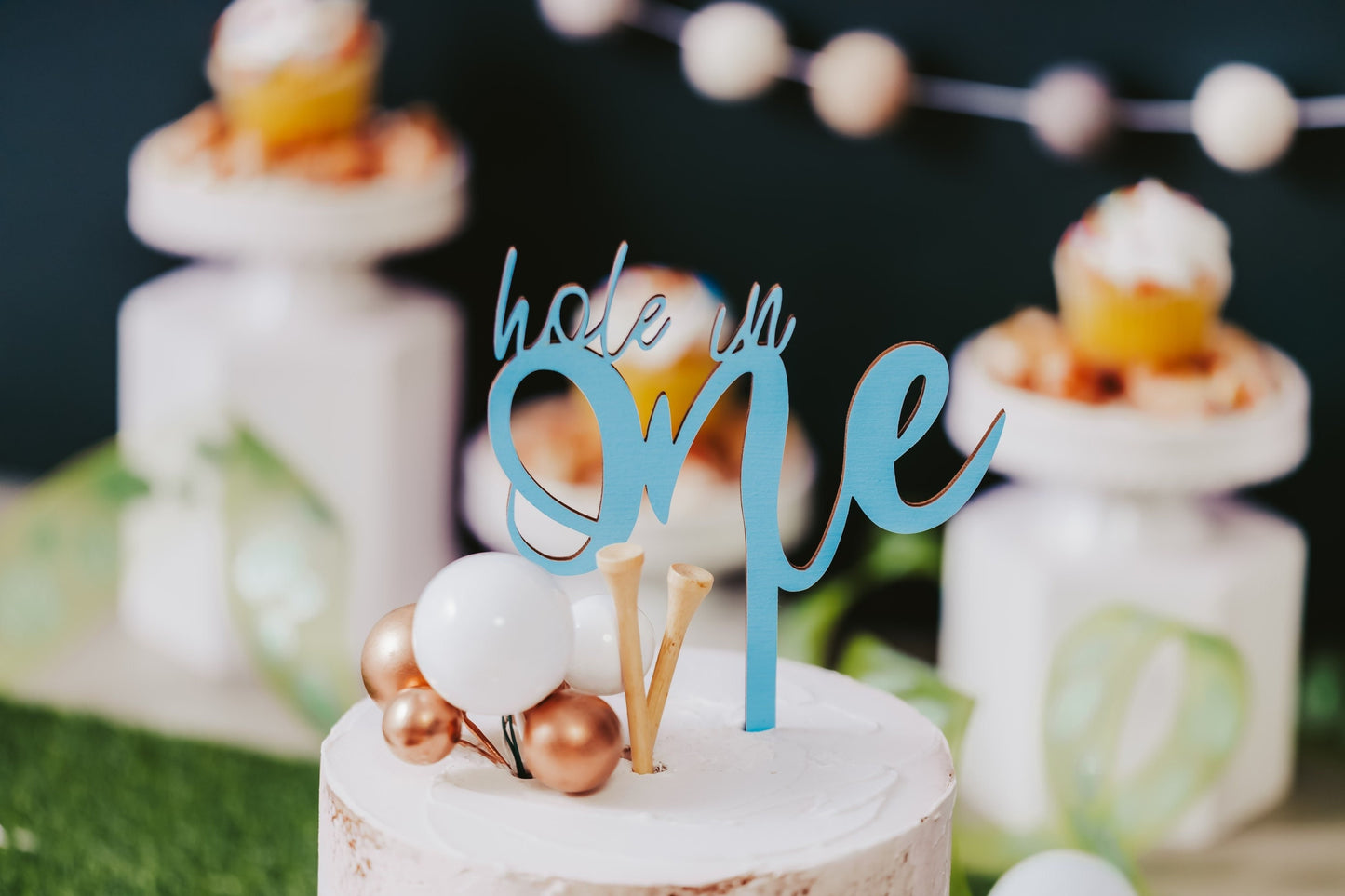 Hole In One Baby Blue Cake Topper For Boys First Golf Birthday, Hole In One Boys Cake Topper For Baby Boy Cake Smash Photoshoot