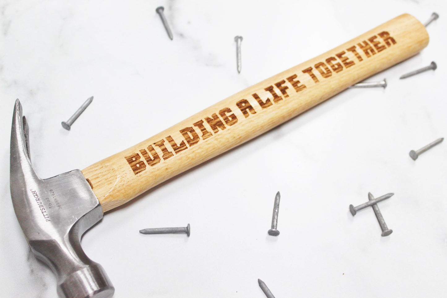 Custom Engraved Hammer Fathers Day Gift For Him, Building A Life Together Personalized Wooden Handle Hammer Gift For Dad