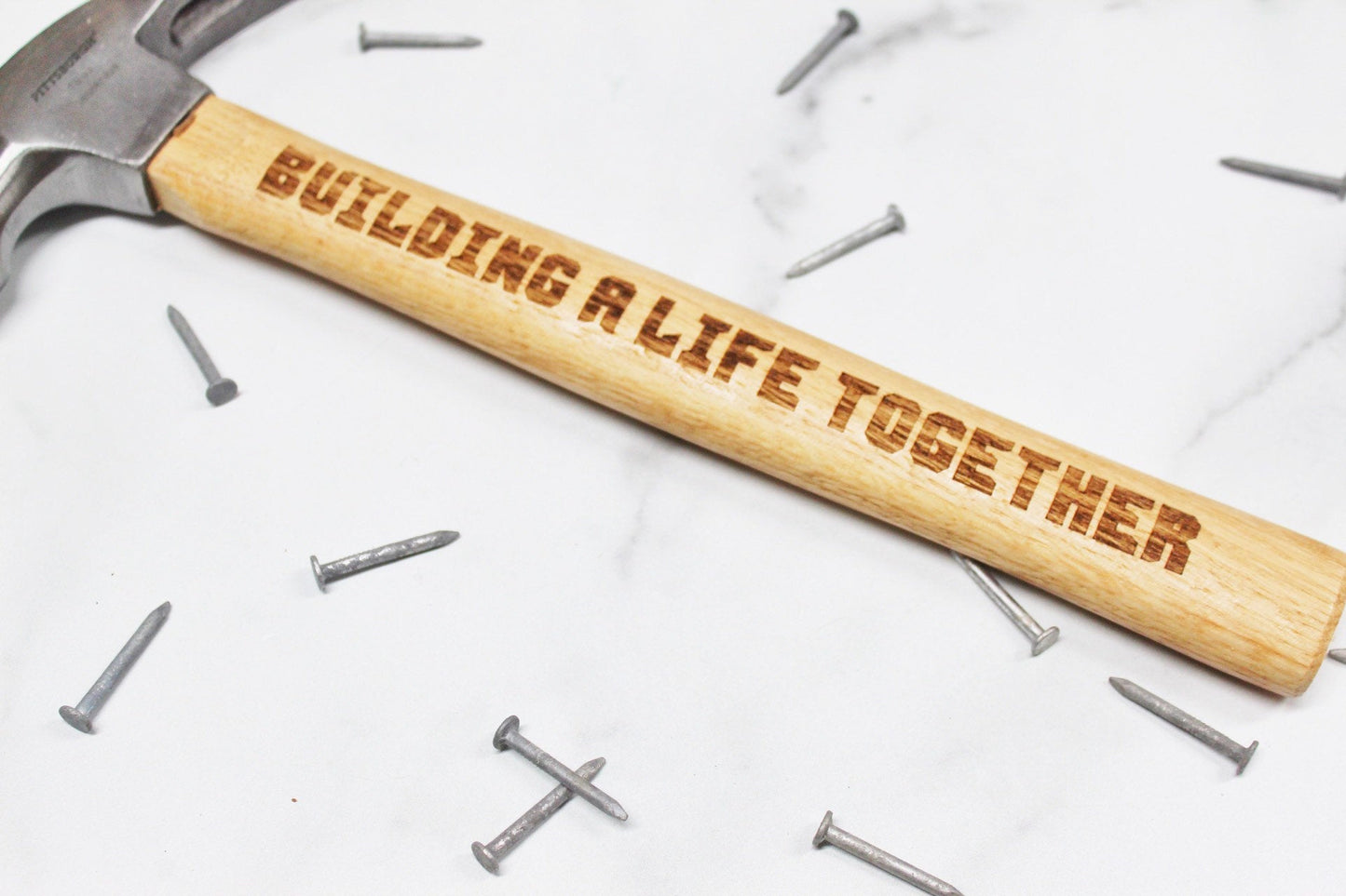 Custom Engraved Hammer Fathers Day Gift For Him, Building A Life Together Personalized Wooden Handle Hammer Gift For Dad