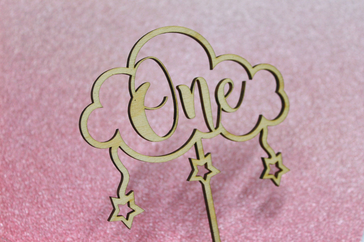 Baby Girls Cloud And Stars Cake Topper For Her, Girls Cute Cloud Sky Themed Cake Decoration for Girl