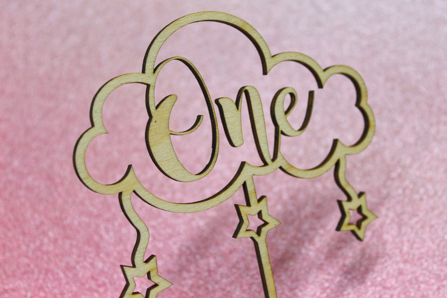 Baby Girls Cloud And Stars Cake Topper For Her, Girls Cute Cloud Sky Themed Cake Decoration for Girl