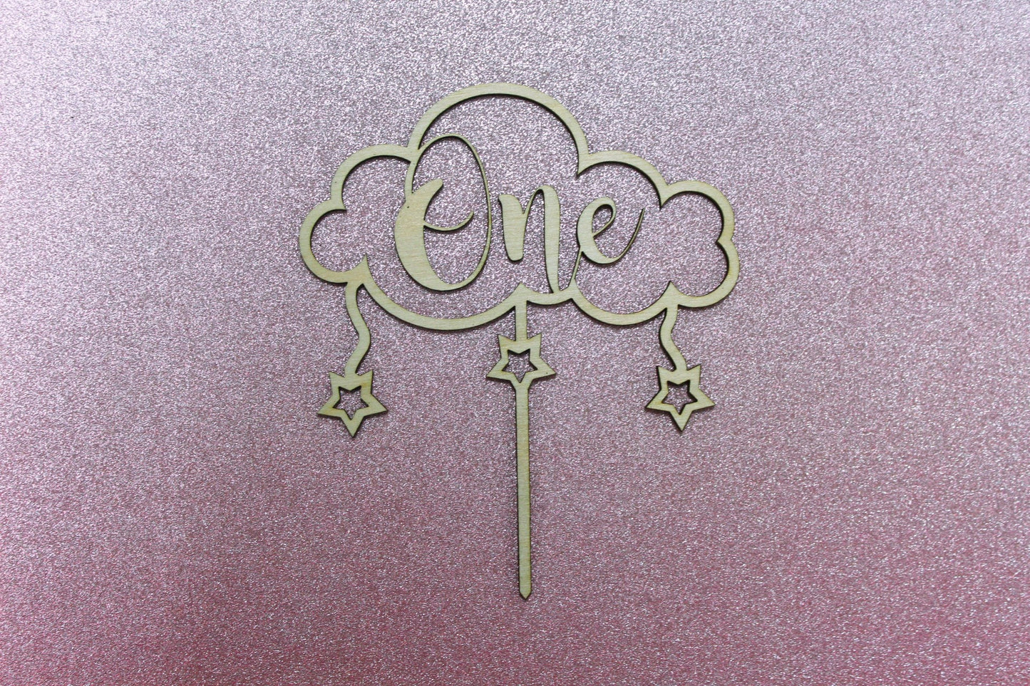 Baby Girls Cloud And Stars Cake Topper For Her, Girls Cute Cloud Sky Themed Cake Decoration for Girl