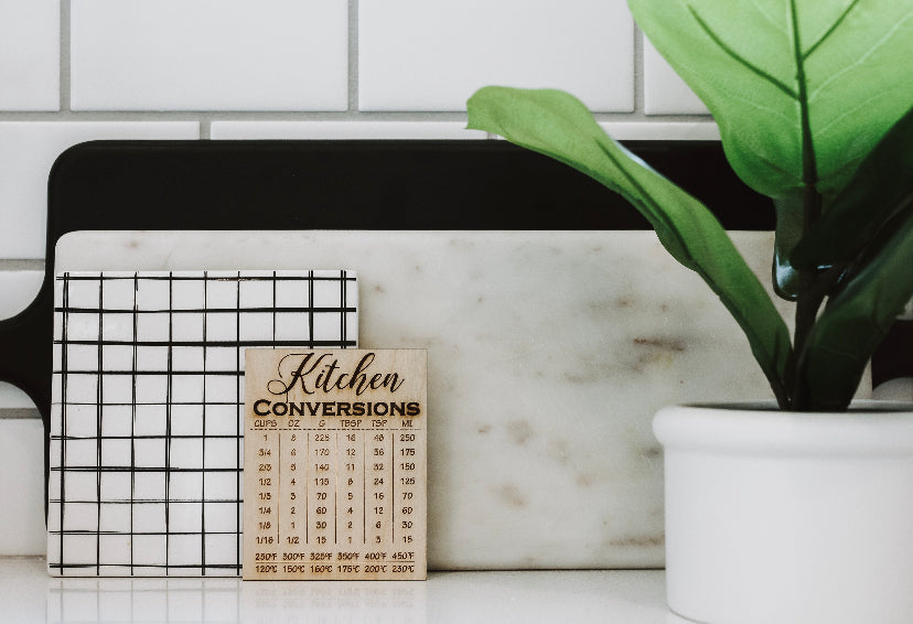 custom kitchen conversion chart, wooden kitchen decor conversion chart gift for her