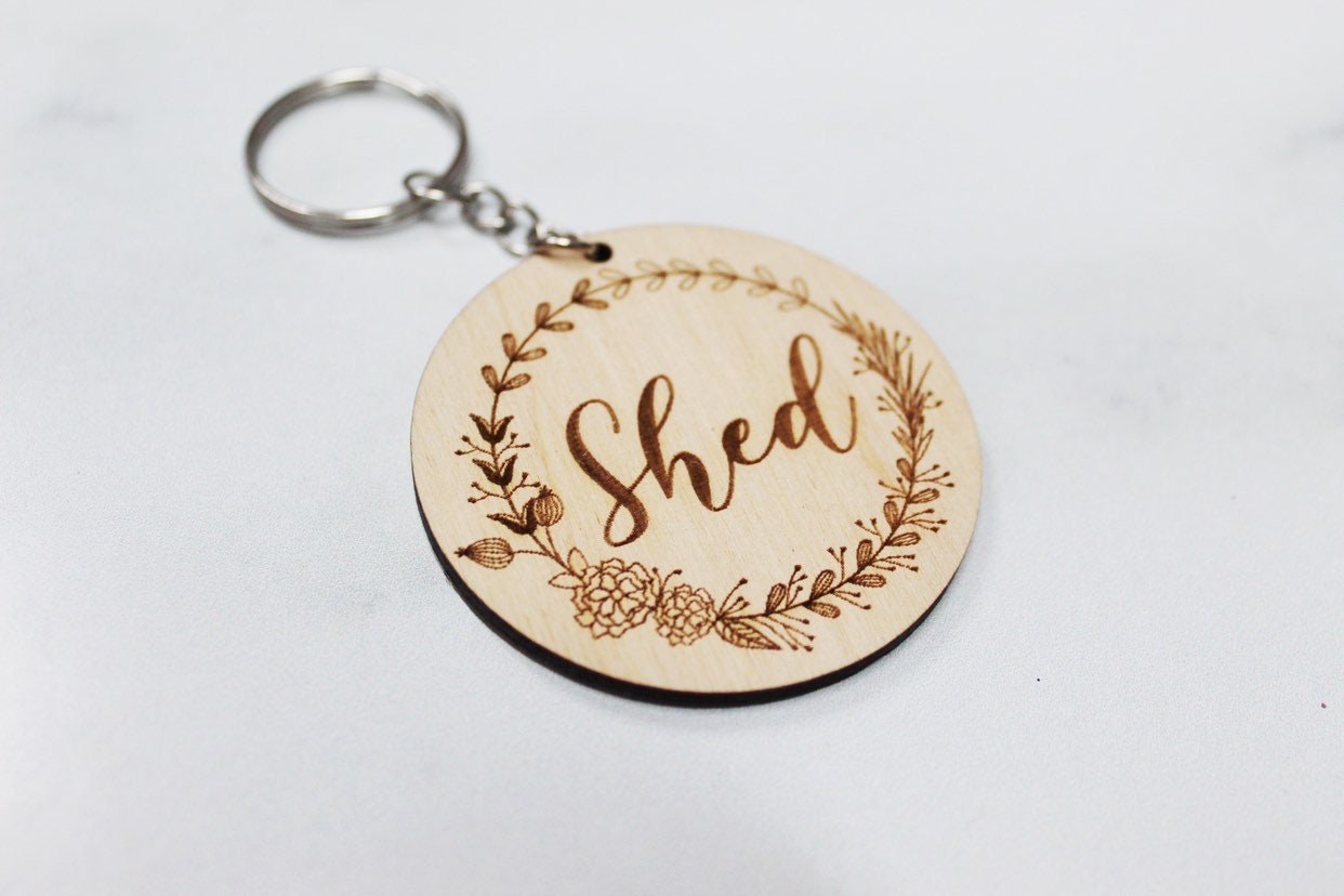 Floral Shed Keychain Gift For Her, Mom Boss Work She Shed Key Fob Christmas Gift For Boss Lady