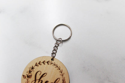 Floral Shed Keychain Gift For Her, Mom Boss Work She Shed Key Fob Christmas Gift For Boss Lady