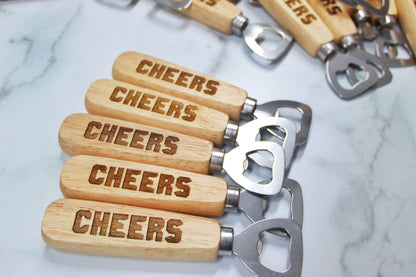 Cheers Wooden Bottle Opener Birthday Party Favors, Custom Birthday Party Favors For Him Black Friday Sale