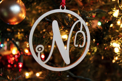 Wooden Nurses Stethoscope Monogram Christmas Ornaments, Wooden Nurse Initial Monogrammed Stethoscope Holiday Ornament Decor