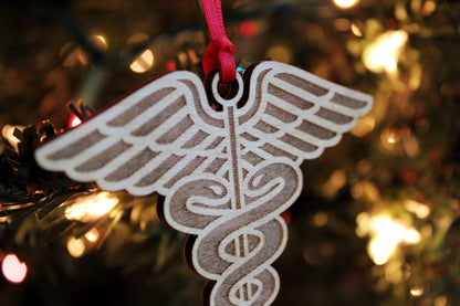 Caduceus Medical Nurse Christmas Ornament Gift, Medicine Symbol Nursing Doctor Home Decor Gift