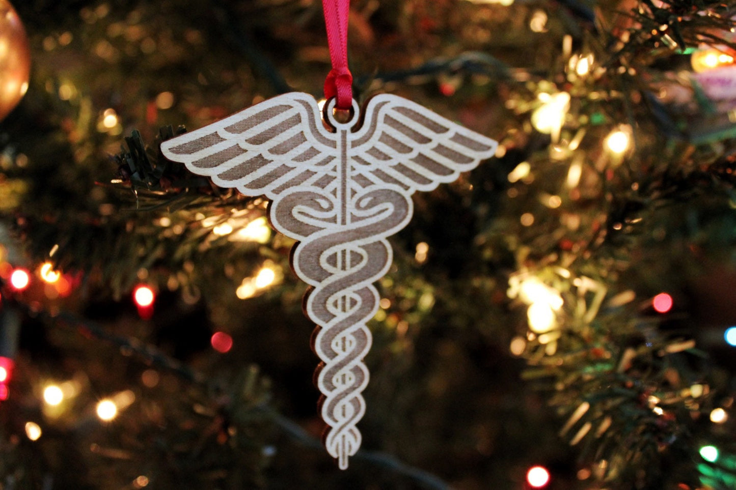 Caduceus Medical Nurse Christmas Ornament Gift, Medicine Symbol Nursing Doctor Home Decor Gift