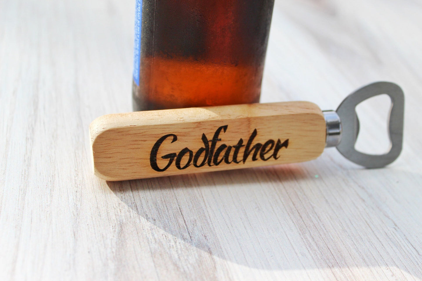 Personalized Wooden Godfather Bottle Opener Gift For Him, Godfather Proposal Gift Idea