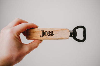 Custom Name Wooden Engraved Bottle Opener Gift For Him, Personalized Father’s Day Gift For Dad