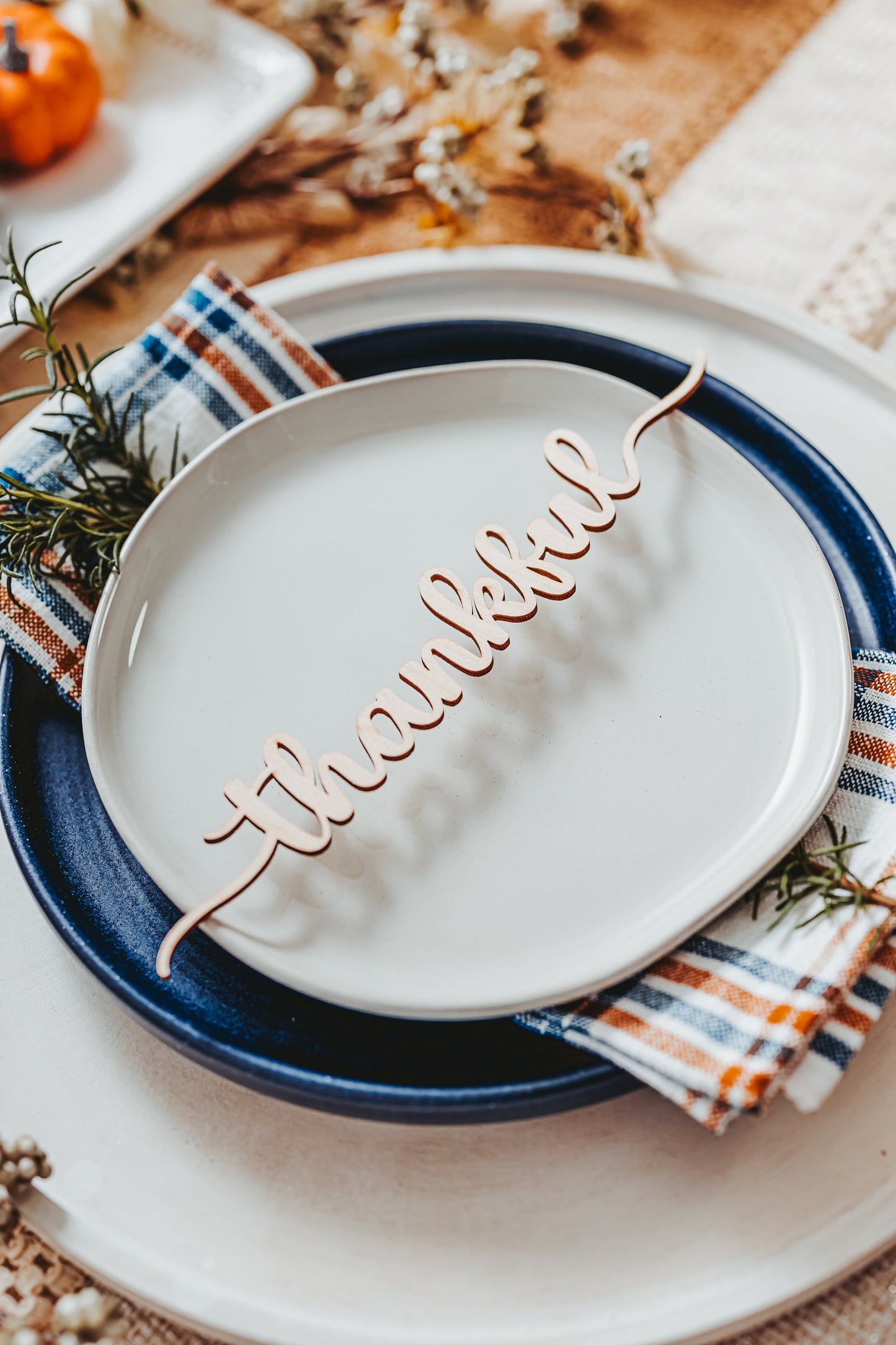 Thanksgiving Place Card Setting Table Decor For Thanksgiving Dinner, 10 inch Friendsgiving Place Setting Table Decor