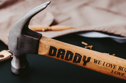 Daddy We Love Building Memories With You Personalized Hammer Father Day Gift For Dad, Custom Blue Collar Fathers Day Gift For Grandfather