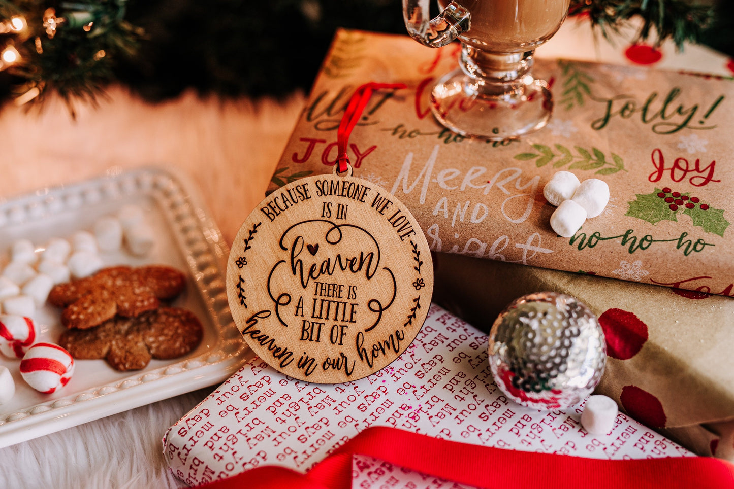 Because Someone We Love Is In Heaven There’s A Little Bit Of Heaven In Our Home Memorial Ornament Christmas Gift For Her