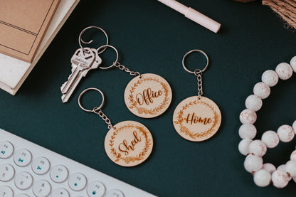 Floral Office Keychain Gift For Her, Mom Boss Work Office Key Fob Christmas Gift For Boss Lady