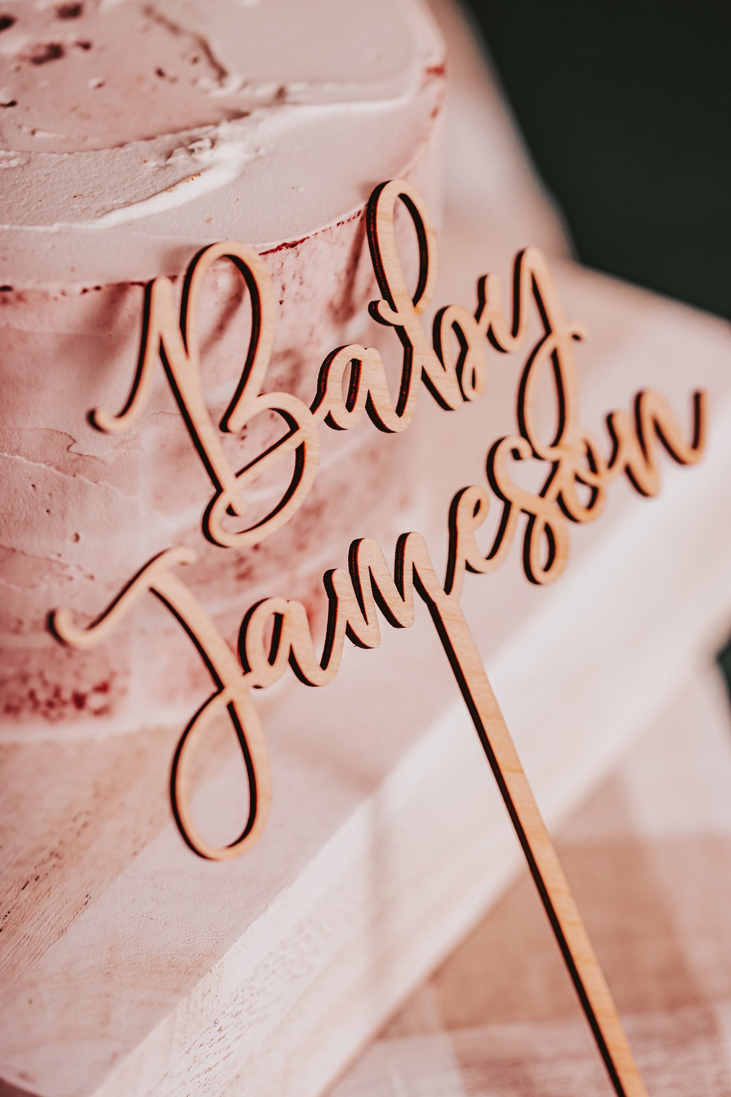 Rose Gold First Name Last Name Custom Baby Shower Cake Topper Decorations, Gold Silver Black Baby Boy Cake Decor For Baby Girl Sprinkle