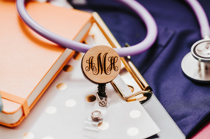 Registered Nurse LPN Name Custom Cute Monogram NICU Badge Graduation Gift Retractable Badge Reel Monogrammed Work Badge Work ID Personalized