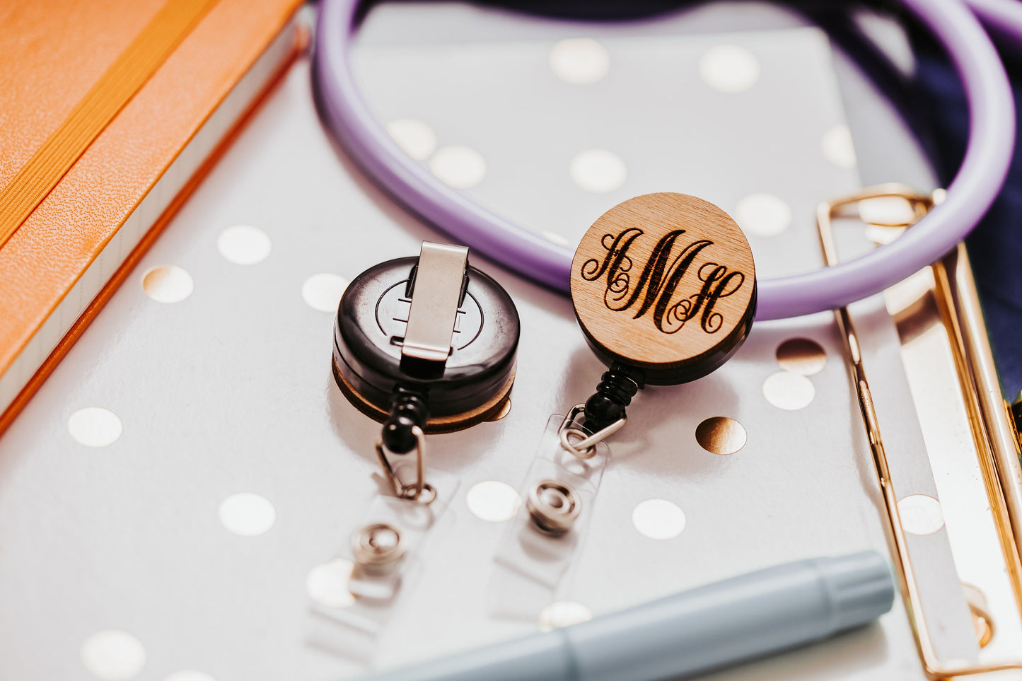 Registered Nurse LPN Name Custom Cute Monogram NICU Badge Graduation Gift Retractable Badge Reel Monogrammed Work Badge Work ID Personalized