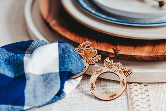 Thanksgiving Napkin Rings For Thanksgiving Dinner, Turkey Or Pumpkin Napkin Ring Table Setting Decorations For Friendsgiving Brunch