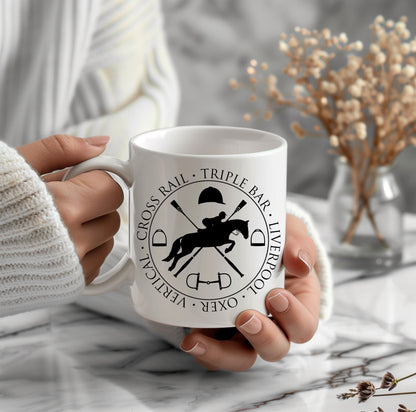 Hunter Jumper Coffee Mug Gift For Her Trainer, Horse Jumper Hunter Equestrian Gift For Mom Gift For Trainer Cross Rail