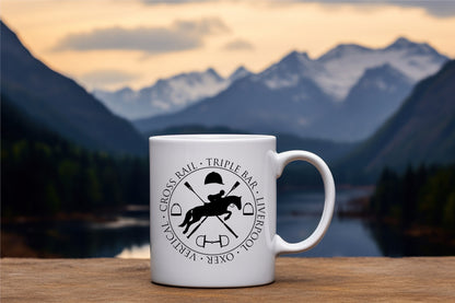 Hunter Jumper Coffee Mug Gift For Her Trainer, Horse Jumper Hunter Equestrian Gift For Mom Gift For Trainer Cross Rail