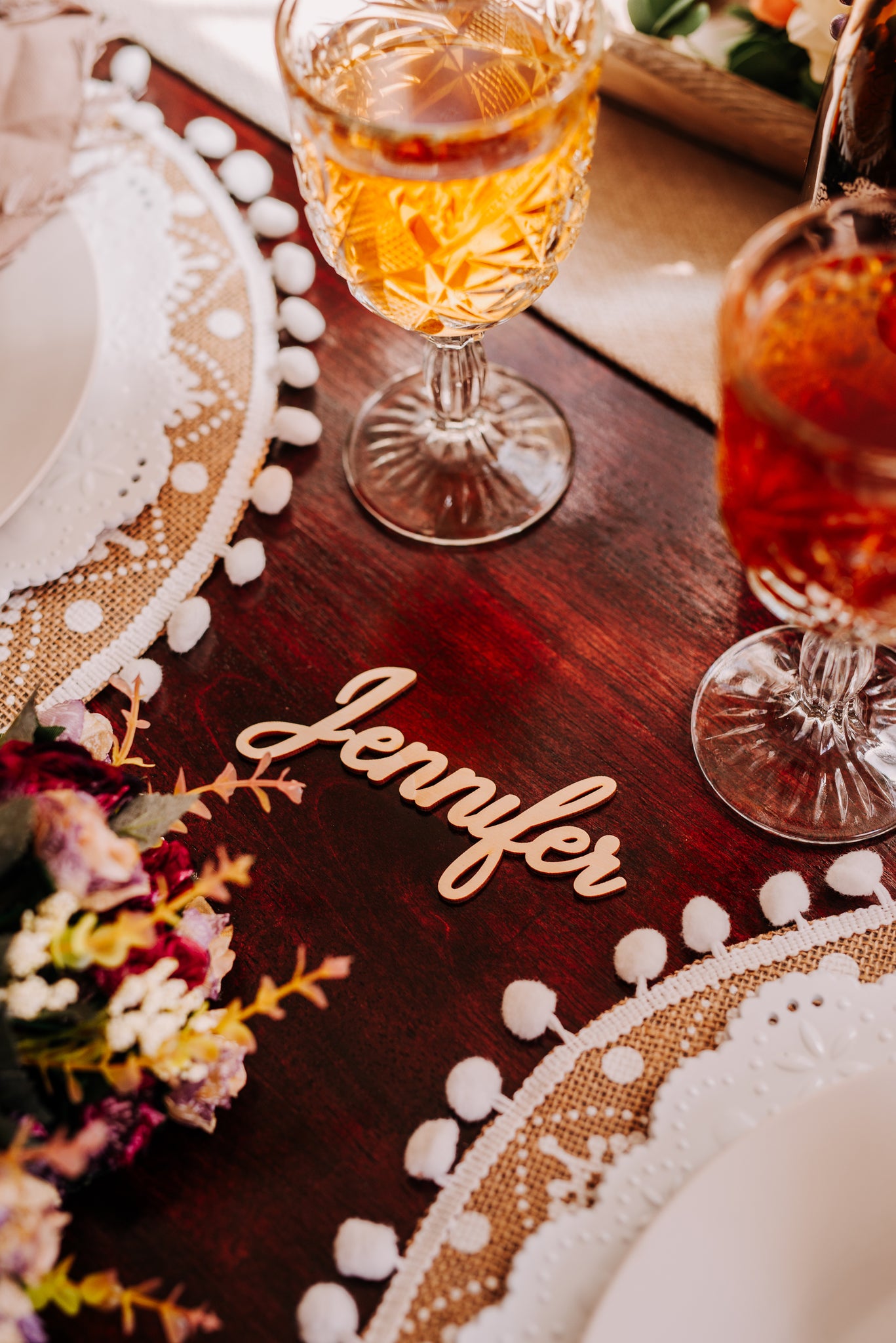 Cute Script Laser Cut Wedding Name Place Cards, Personalized Wedding Name Place Setting For Wedding Decor