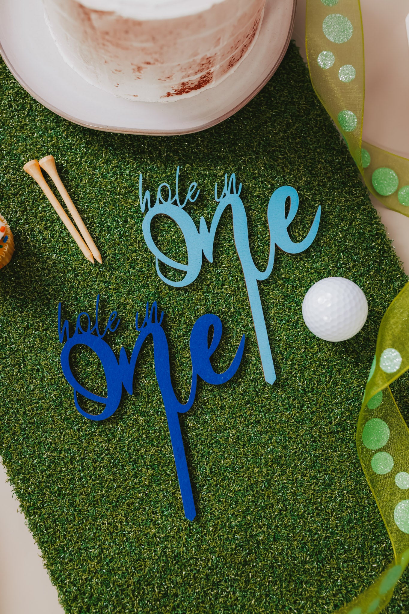 Hole In One Navy Blue Cake Topper For Boys First Golf Birthday, Hole In One Boys Cake Topper For Baby Boy Cake Smash Photoshoot