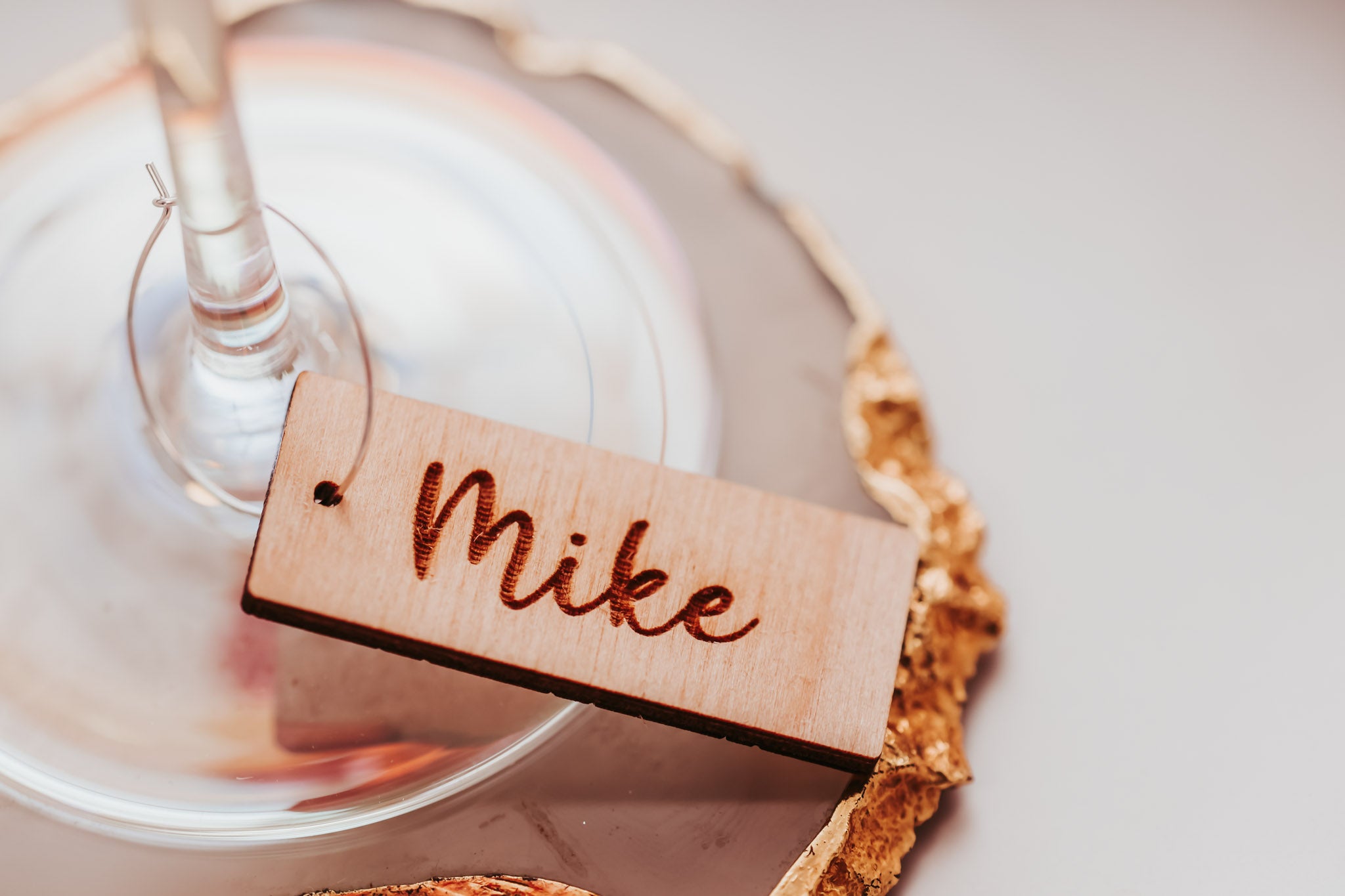 Cute Personalized Wine Glass Wooden Charms For Bridal Party, Wooden Wedding Wine Glass Charm Seating Chart Place Cards