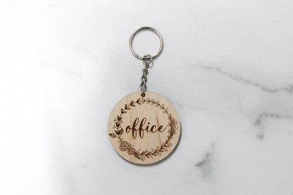 Floral Office Keychain Gift For Her, Mom Boss Work Office Key Fob Christmas Gift For Boss Lady