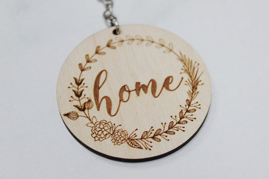 Floral Home Keychain Gift For Her, Flower Frame House Warming Christmas Gift For Mom