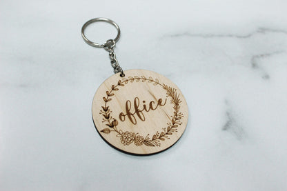 Floral Office Keychain Gift For Her, Mom Boss Work Office Key Fob Christmas Gift For Boss Lady