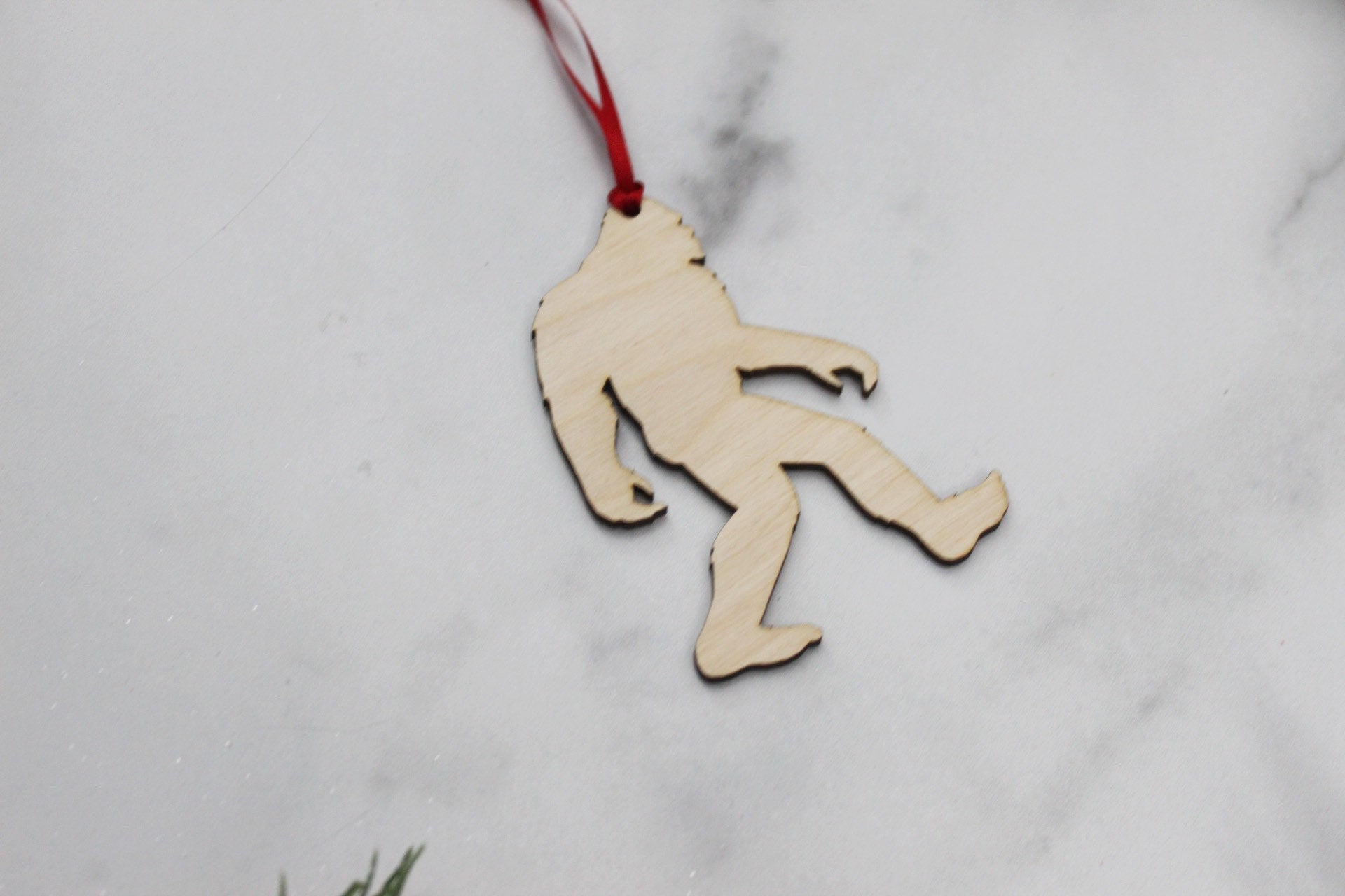 Sasquatch Wooden Christmas Ornament Gift For Him, Wood Big Foot Christmas Tree Ornament