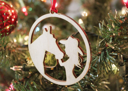 A Girl And Her Horse Equestrian Christmas Ornament Gift For Girls, Horse And Tack Lover Rodeo Christmas Gift For Her