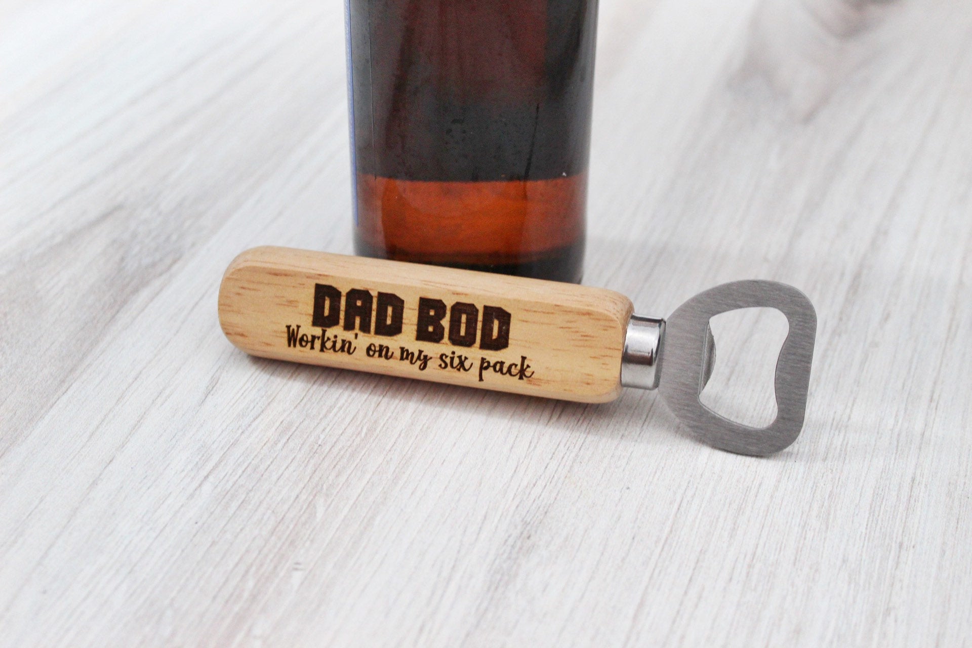 Bottle Opener for Dad, Personalised Daddy Gift, Wooden Beer Bottle Opener,  Optional Gift Box, Dad's Birthday, Fathers Day Gift 
