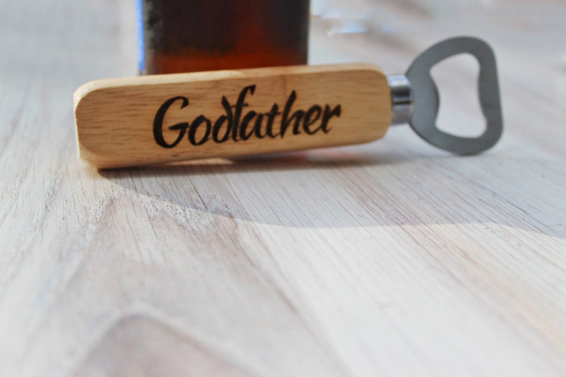 Personalized Wooden Godfather Bottle Opener Gift For Him, Godfather Proposal Gift Idea