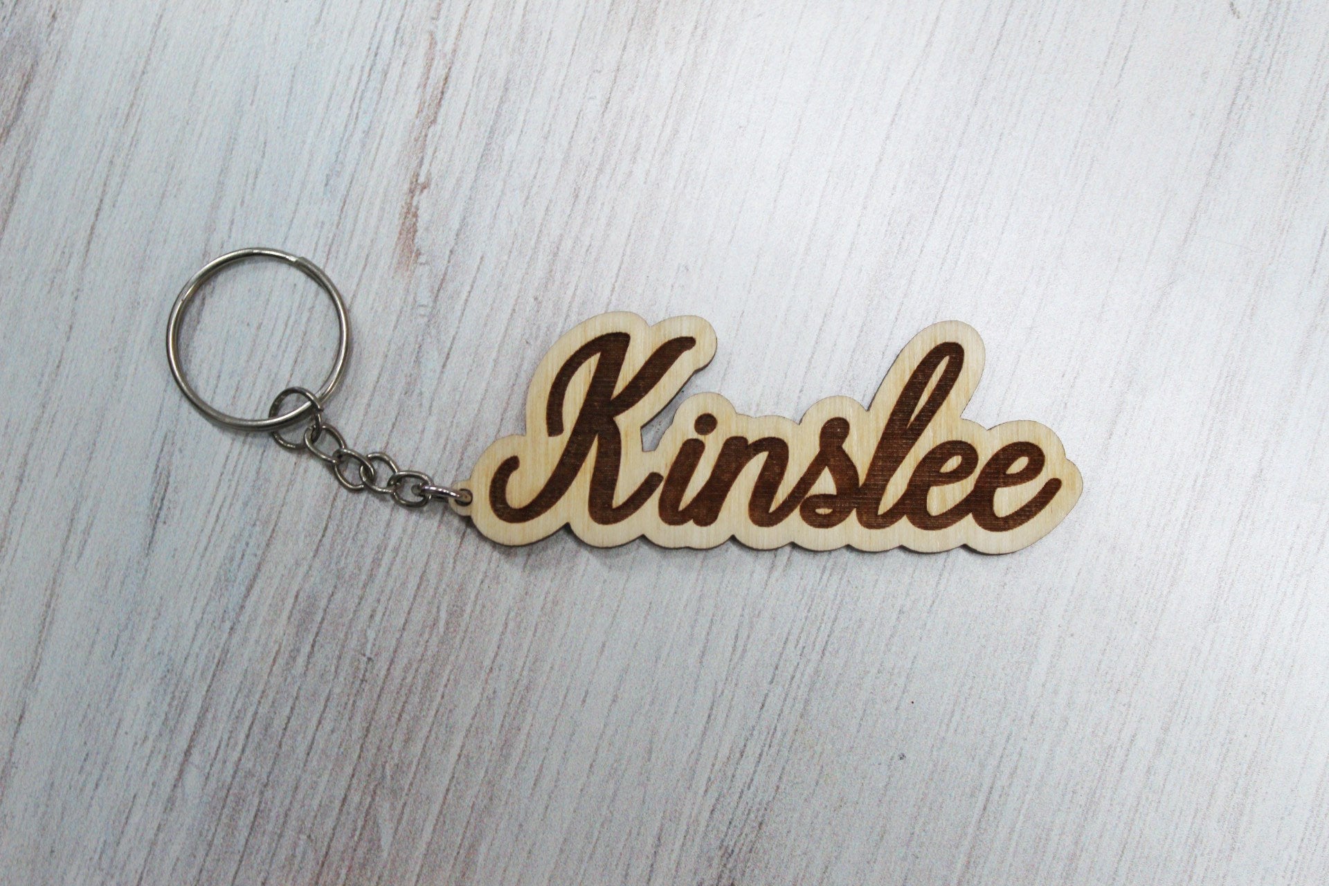 Personalized Wooden Name Keychain Gift For Teens, Engraved Name Key Fob For Car Keys