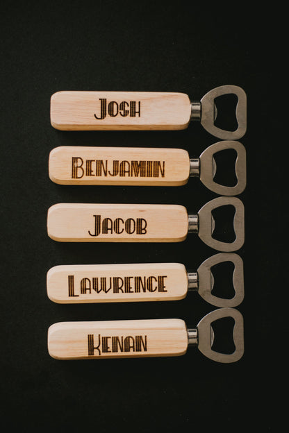 Custom Wooden Bottle Opener With Name Beer Gift For Him, Personalized Wooden Engraved Bottle Opener Fathers Day Gift For Dad