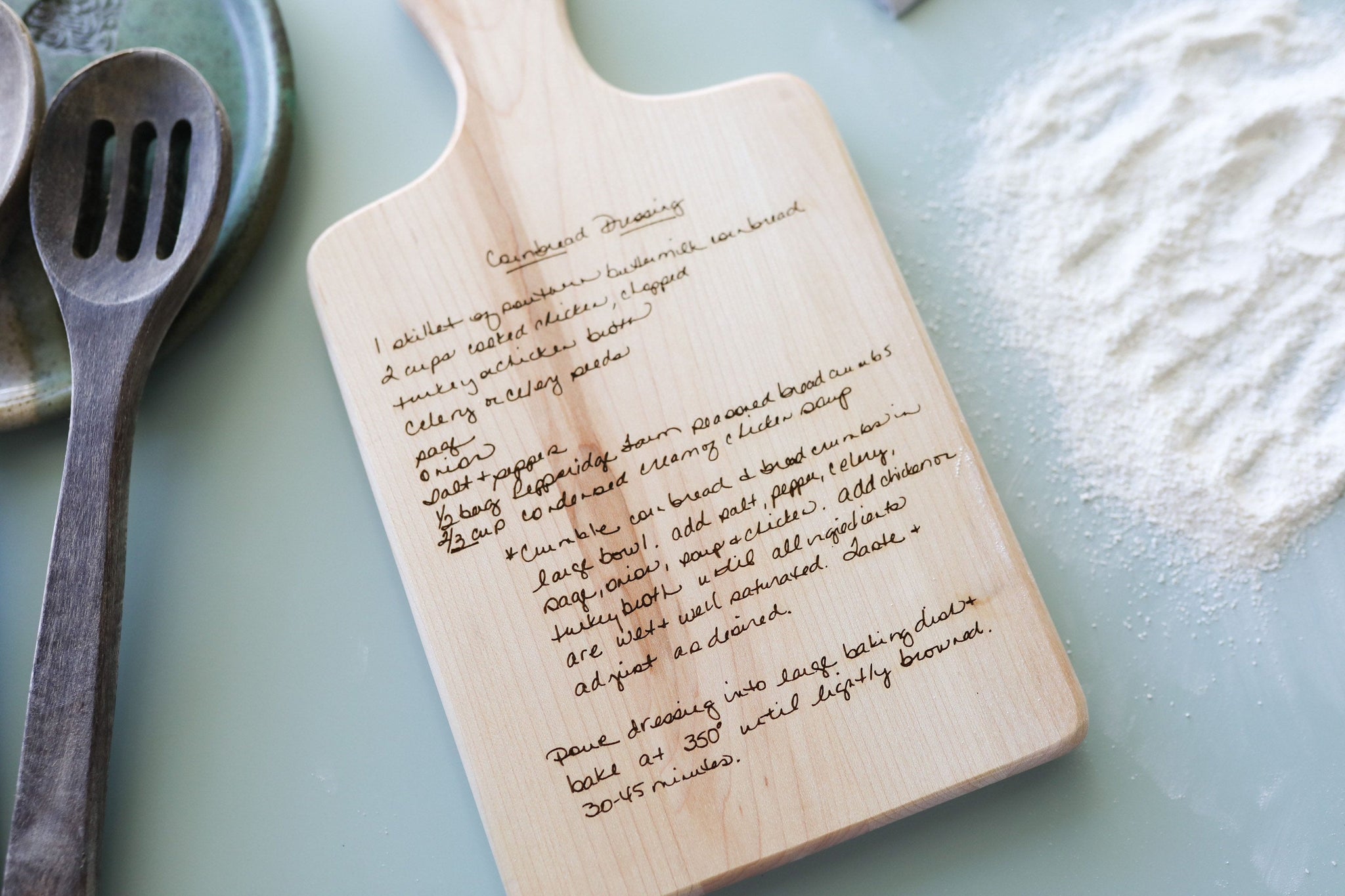 Personalized Handwritten Maple Recipe Cutting Board Gift For Her, Heirloom Chopping Board With Engraved Recipe Gift For Grandmother