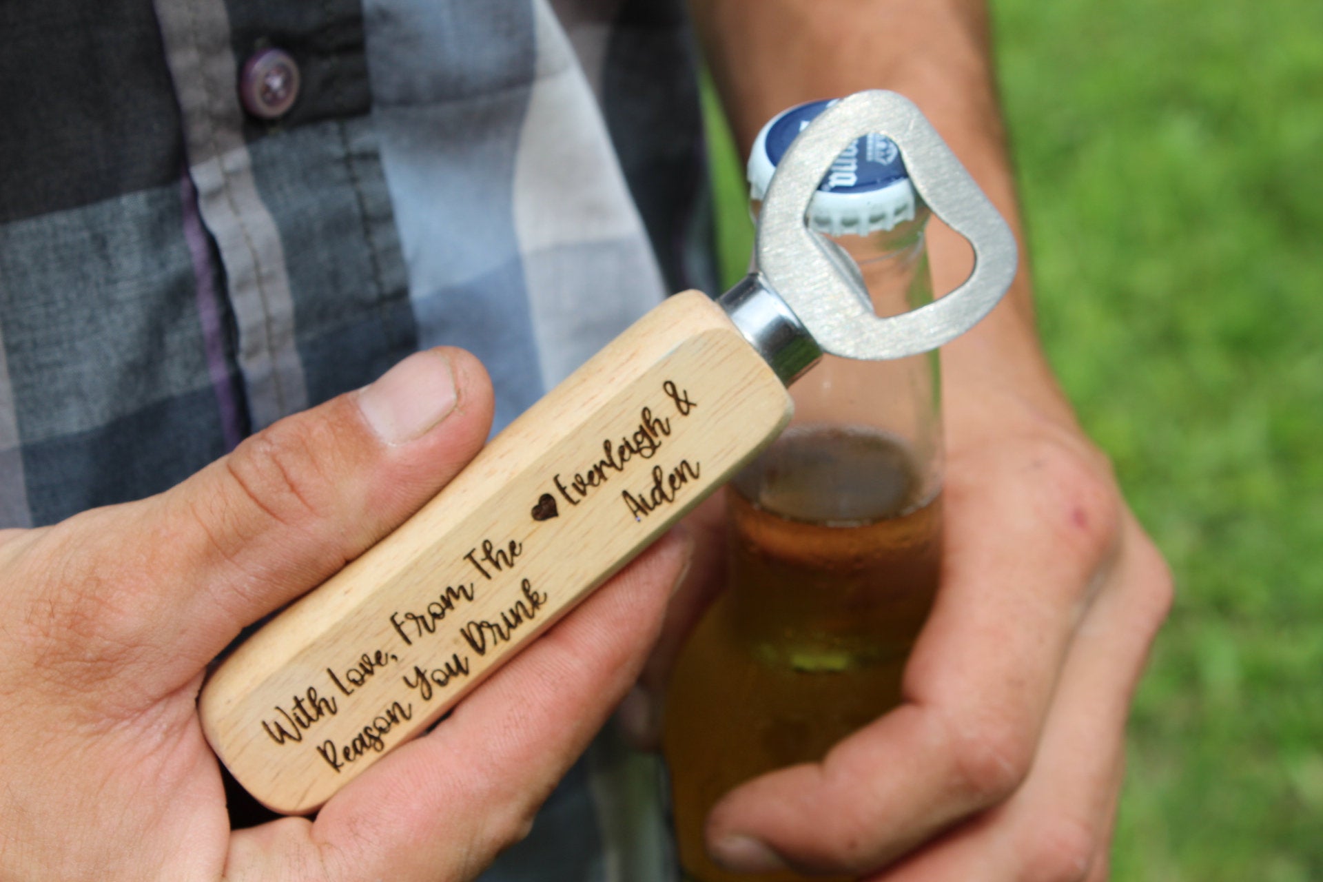 Happy Fathers Day From The Reasons You Drink Personalized Bottle Opener Gift For Dad, Funny Personalized Fathers Day Beer Gift Idea For Dad
