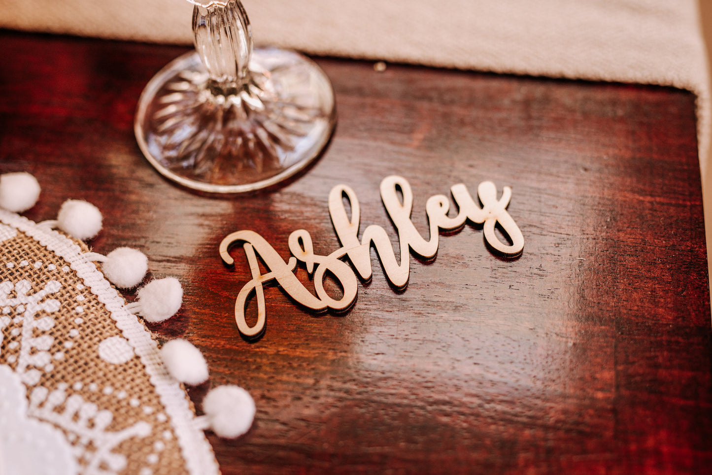 Personalized Cute Laser Cut Wedding Name Place Cards