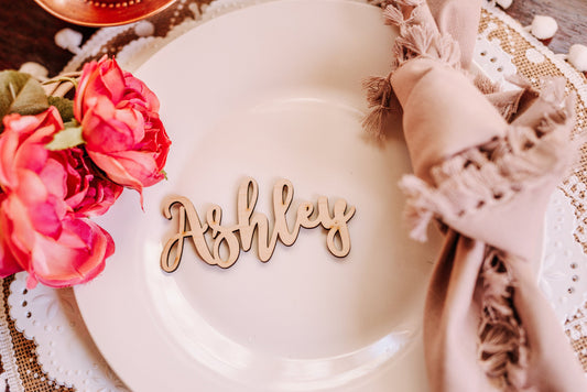 Personalized Cute Laser Cut Wedding Name Place Cards