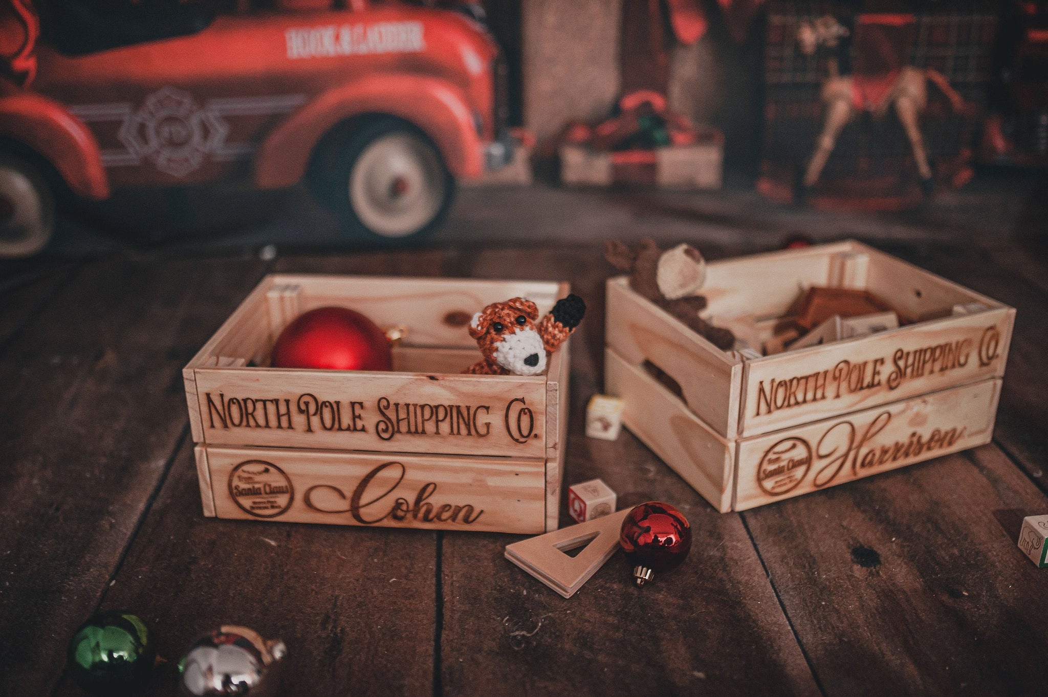 Custom Christmas Eve Crate Personalized Santa Sack Alternative Gift For Kids, Custom Night Before Christmas Eve PJ Box With Engraved Name