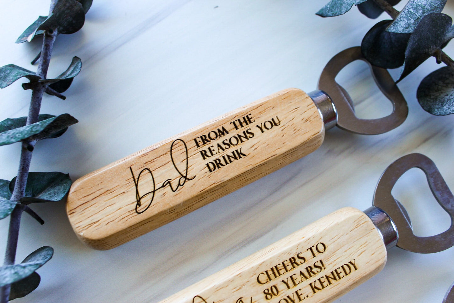 Wooden Handle Father's Day Bottle Opener Gift For Him Wedding, Personalized Birthday Gift For Dad Groomsman Opa Gramps Grandpa