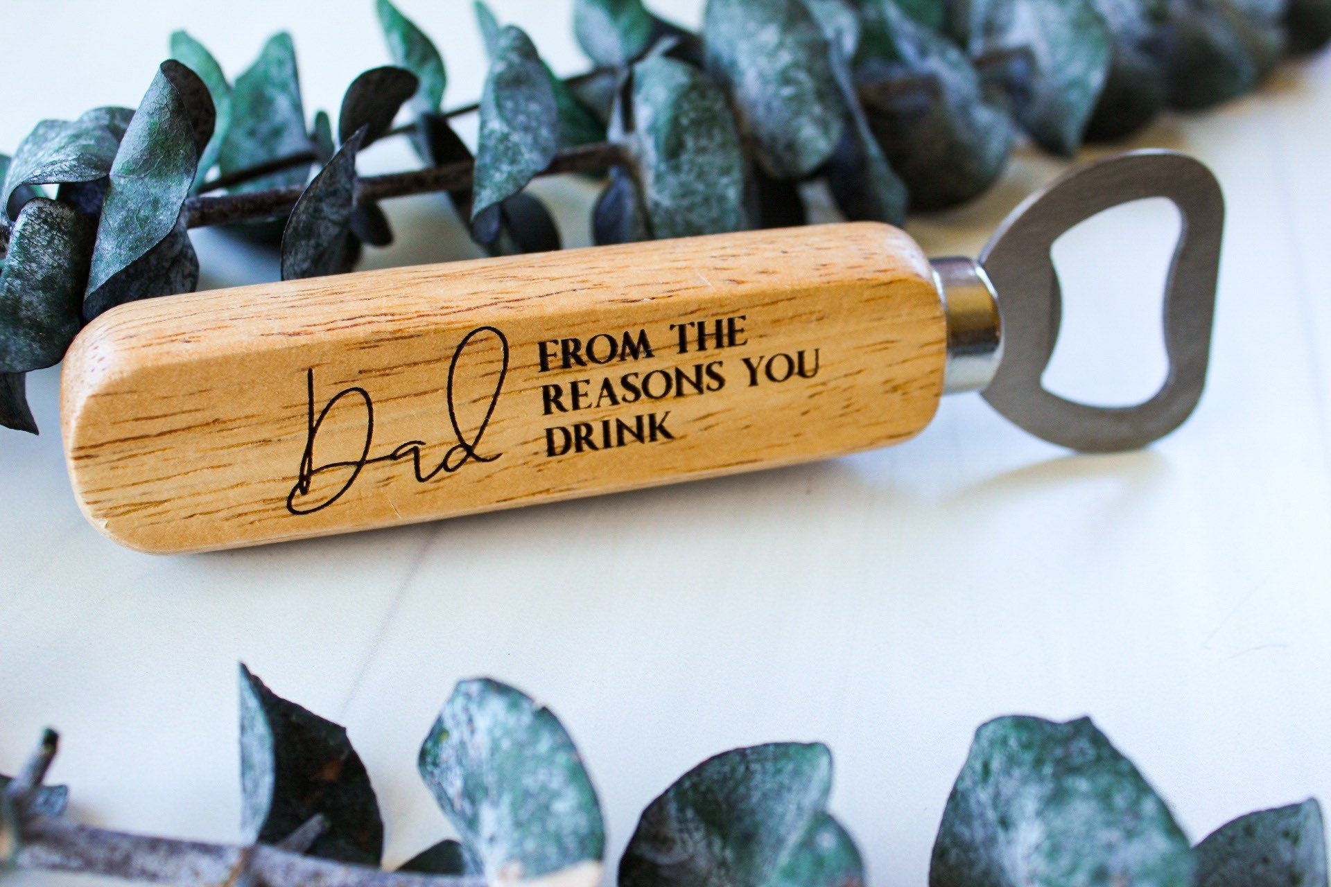 Wooden Handle Father's Day Bottle Opener Gift For Him Dad,  Personalized Wedding Birthday Gift For Dad Groomsman Opa Gramps Grandpa