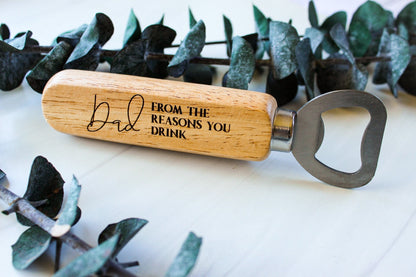 Wooden Handle Father's Day Bottle Opener Gift For Him Dad,  Personalized Wedding Birthday Gift For Dad Groomsman Opa Gramps Grandpa