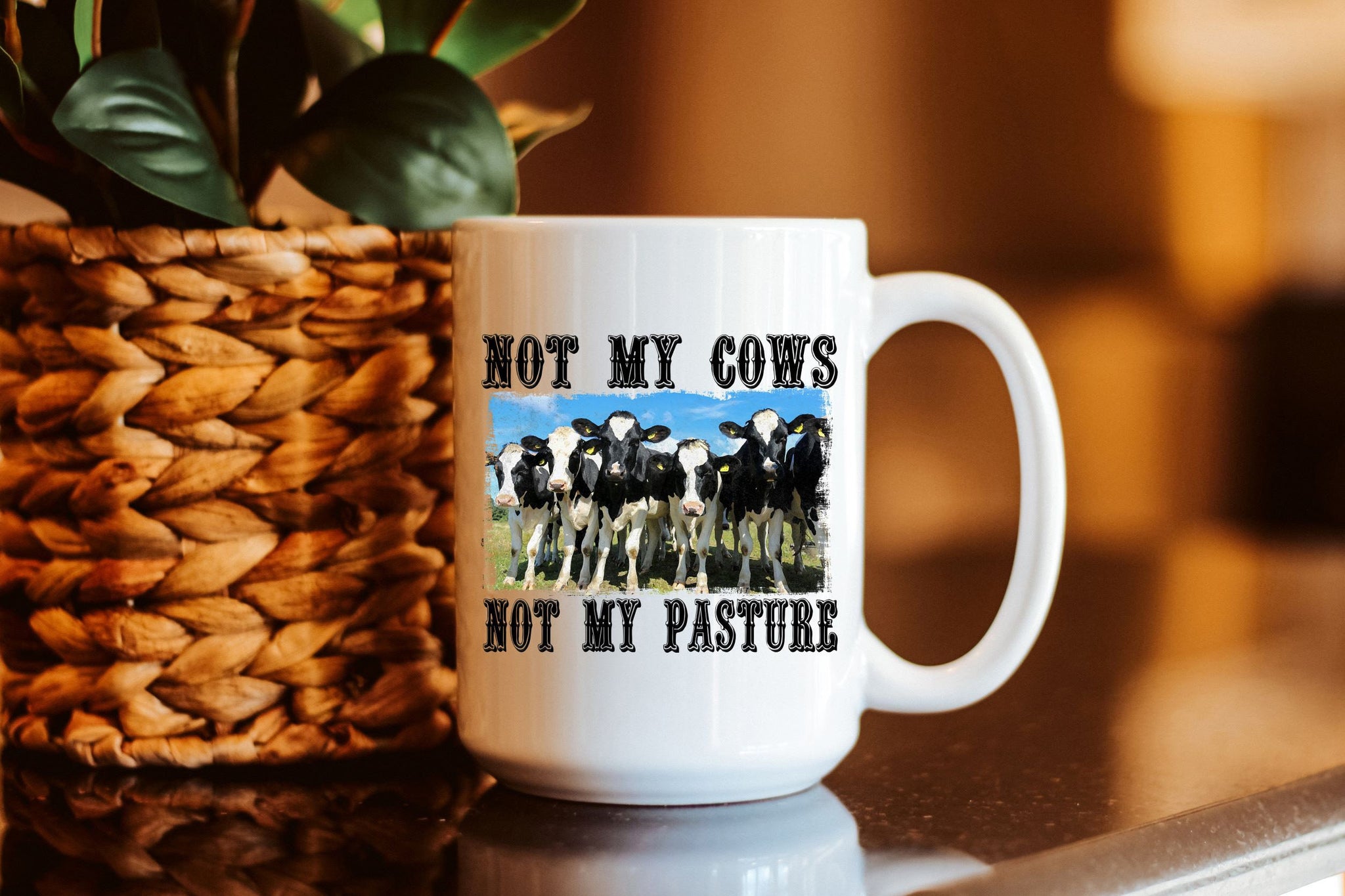 Not My Cows Not My Pasture Funny Livestock 4-H FFA Agriculture Coffee Mug Gift For Her, Funny Cow Pasture Agriculture Gift For Farmer Mom