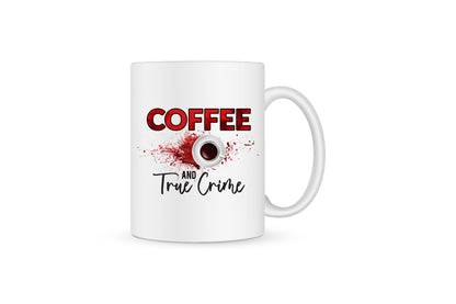 Coffee And True Crime TV Watching Mug Gift For Her, Murder Mystery Blood Splatter Horror Show Coffee Mug Gift For Mom