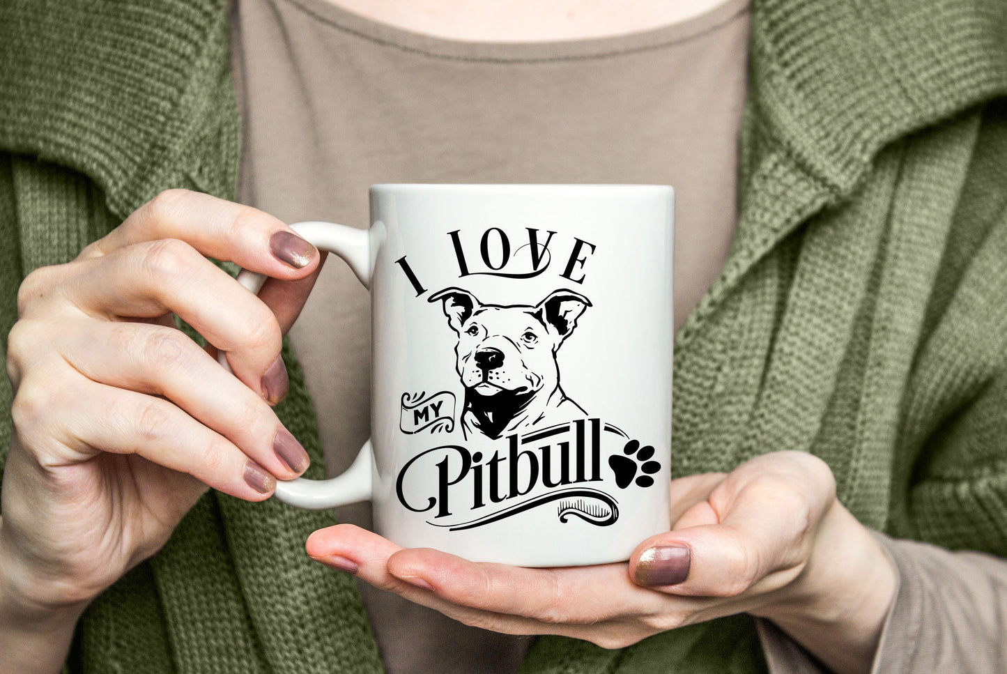 I Love My Pitbull Terrier Coffee Mug Gift For Dog Lover Gift For Her, I Love My Pitbull Coffee Mug Gift